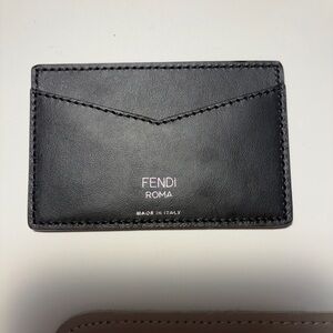 Fendi Black Leather Key & Card Holder